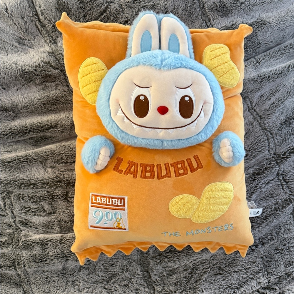 Labubu The Monsters Orange and Blue Pillow